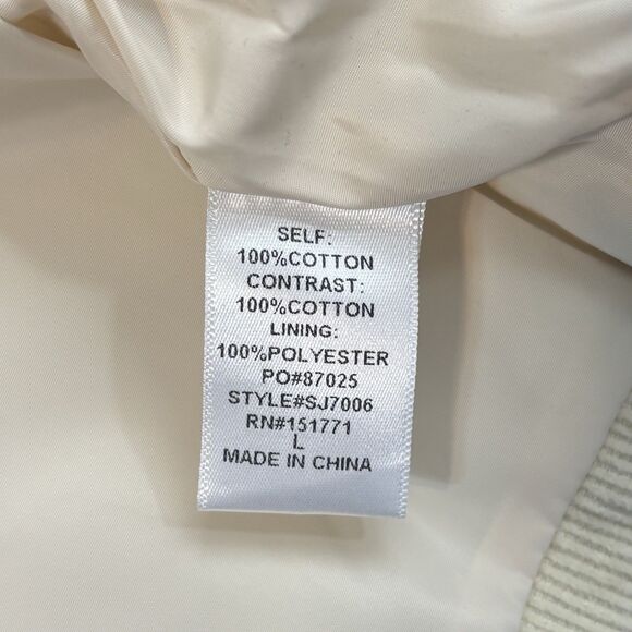 LE LIS Cream Puffer Vest Corduroy Checkered Zipper NEW - Picture 8 of 9